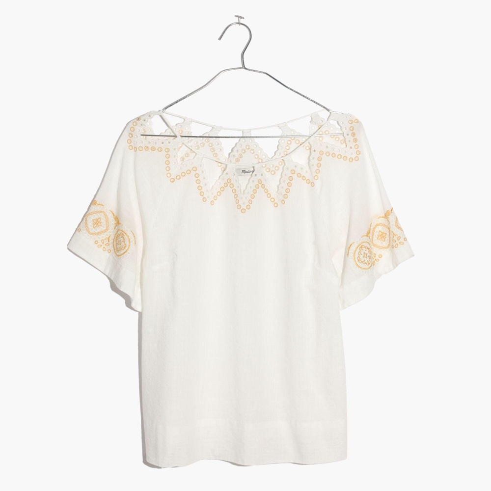 Madewell eyelet peekaboo top